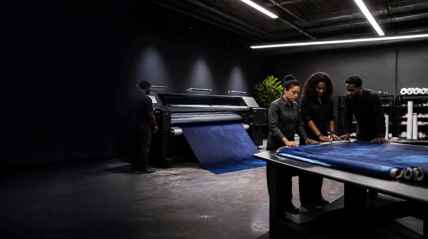 Printlyfe team working on custom print and apparel orders